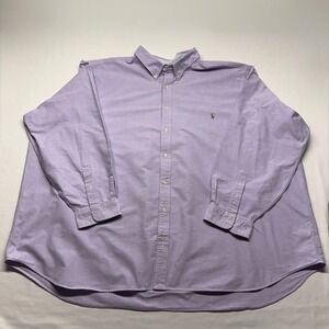 Polo Ralph Lauren Oxford Shirt 6XB Purple Mens Big Tall Button Down Pony Cotton